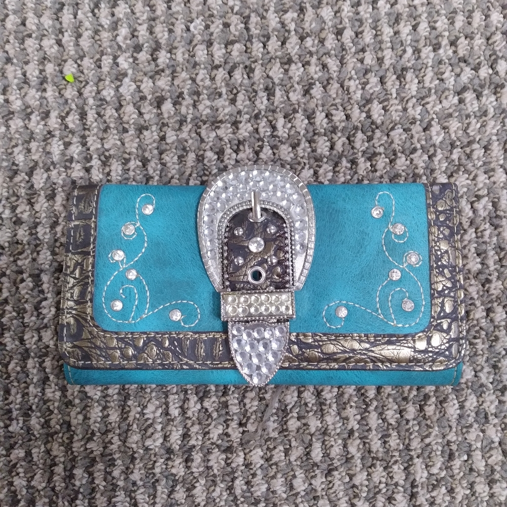 Teal Western Wallet